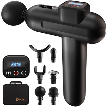 Cryotex Massage Gun Back & Neck Deep Tissue Handheld Percussion Smart Black Massager for Gym