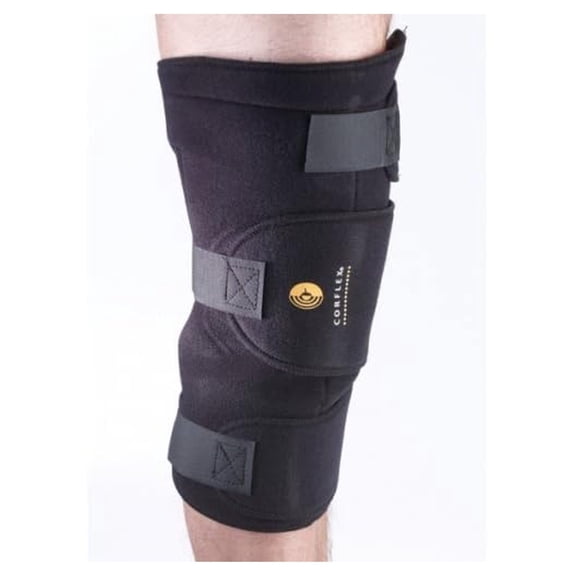 Cryotherm Knee Wrap - Knee Brace with Ice Pack-2 Pockets, 2 Gels - Black