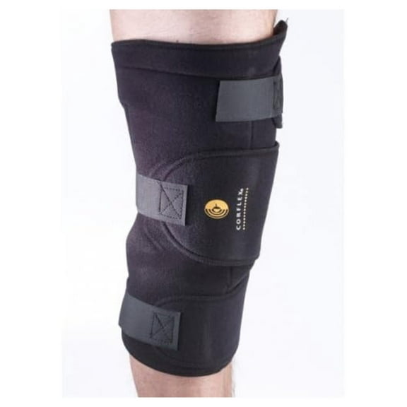 Cryotherm Knee Wrap - Knee Brace with Ice Pack-2 Pockets, 2 Gels - Black