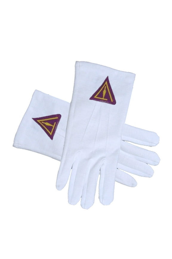 Cryptic Mason Royal Select - York Rite Trowel Masonic White Gloves Freemasons