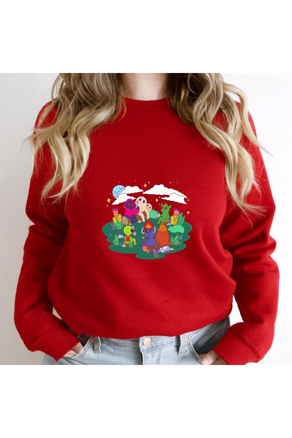 Cryptid Camping Horror Creepy Graphic Tee, Funny Bigfoot SW19003 Unisex Sweatshirt, Up to Size 5XL