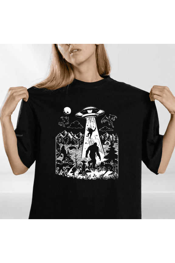Cryptid Monster Squad Graphic T-shirt Mystery Folklore Style Top,for men and women up to 5XL