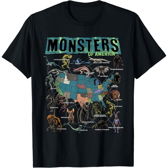 Cryptid Monsters of America Folklore Creature Cryptozoology T-Shirt