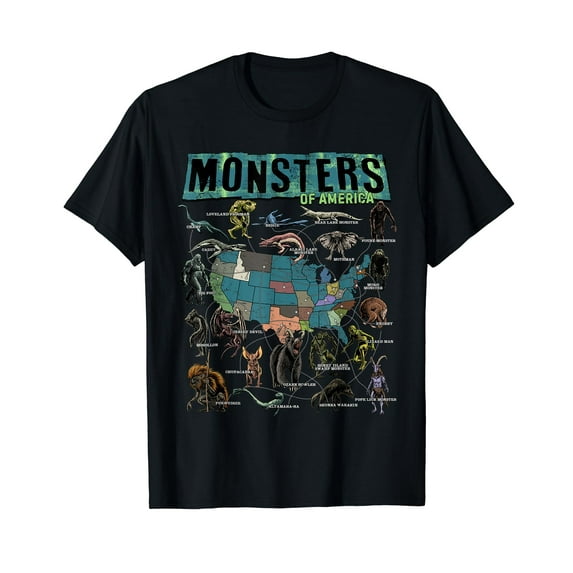 Cryptid Monsters of America Folklore Creature Cryptozoology T-Shirt