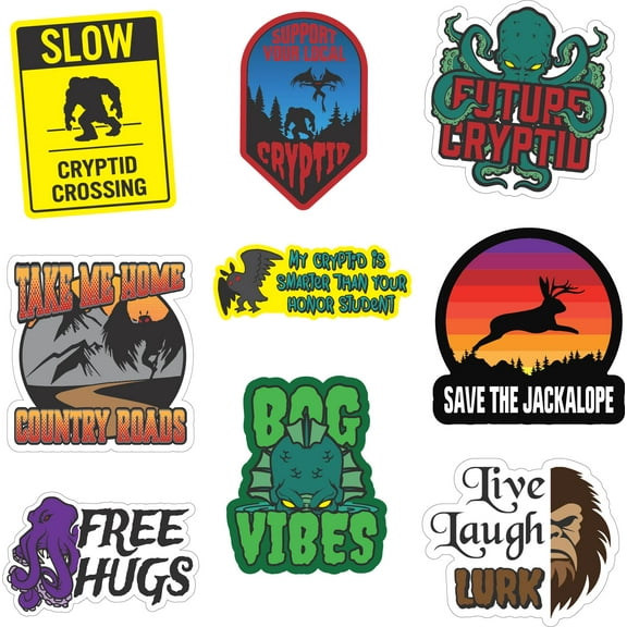 Cryptid Sticker Extra Large Stickers for Adults Funny Adhesives with Memes