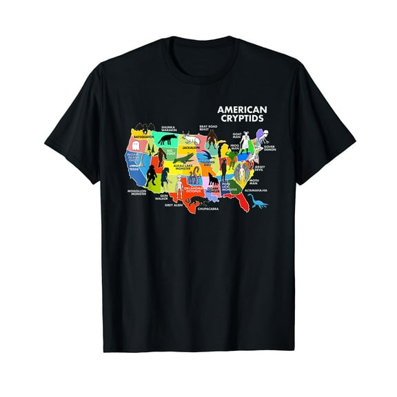 Cryptids Map of the USA T-Shirt