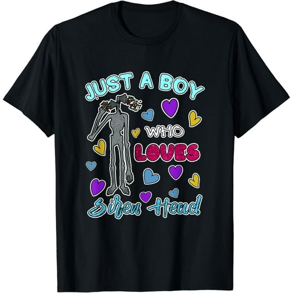 Cryptkins Just a Boy who Loves Siren Head Funny Creative Graphic T-Shirt