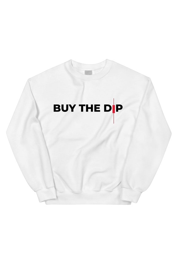 Crypto Apparel Branded Crewneck Sweatshirt – Trendy Cryptocurrency Graphic – Unisex Design Pullover Sweatshirt for Casual Wear (White B-DRIP - Small)