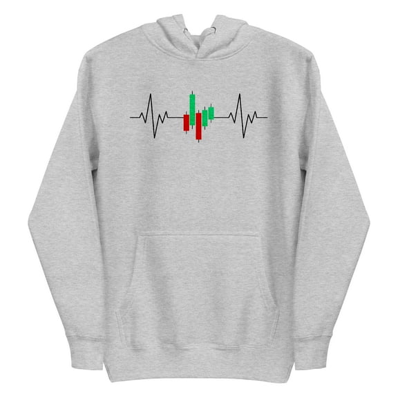 Crypto Apparel Branded Pullover Hoodie – Trendy Cryptocurrency Graphic – Unisex Design Hooded Sweatshirt for Men or Women (Grey HRT - 2XL)