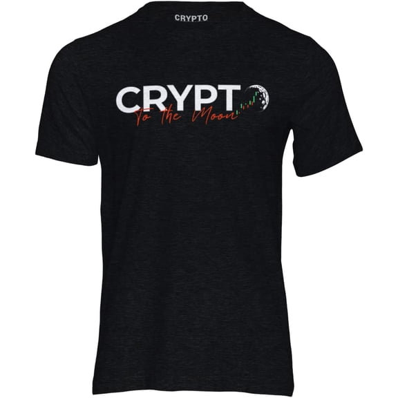 Crypto Apparel Cotton Branded T Shirt – Unisex Cryptocurrency Graphic Tshirts – Modern Classic Fit (2030 Moon Black - XXLarge)