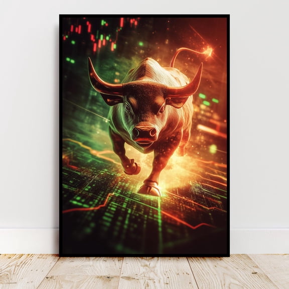 Crypto Bull Market Surge Office Poster , Poster Print Only