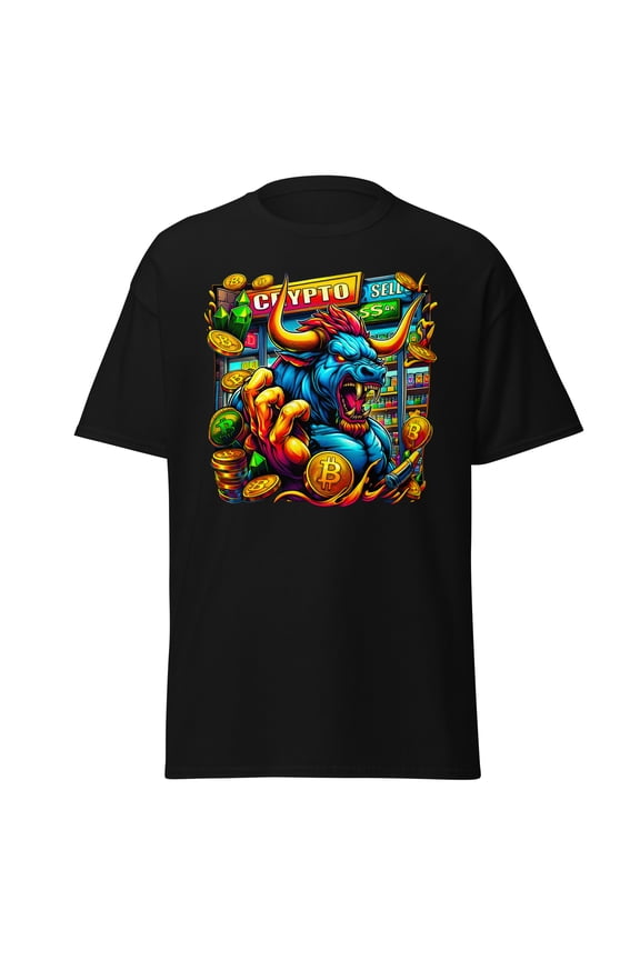 Crypto Bull Run Buy Sell Bitcoin Men’s Short Sleeve T-Shirt