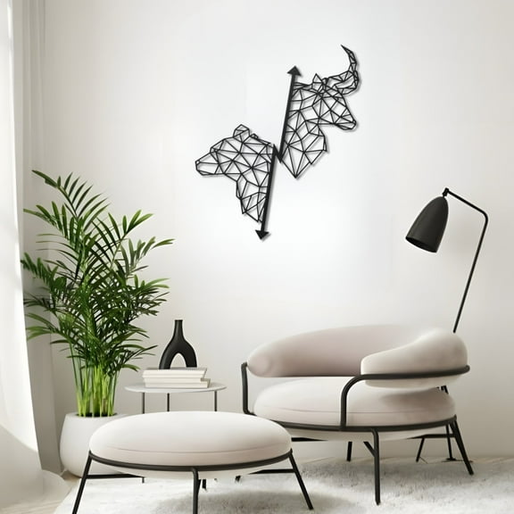 Crypto Bull and Bear Metal Wall Art