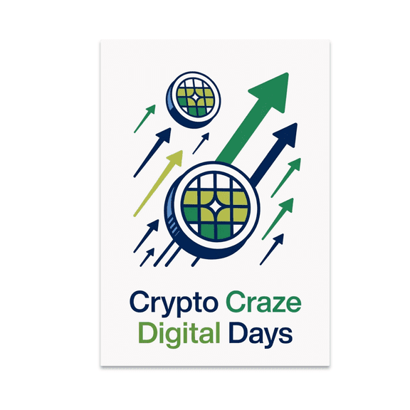 Crypto Craze Digital Finance Wall Art - Cryptocurrency Enthusiast - 13x19 Poster Print