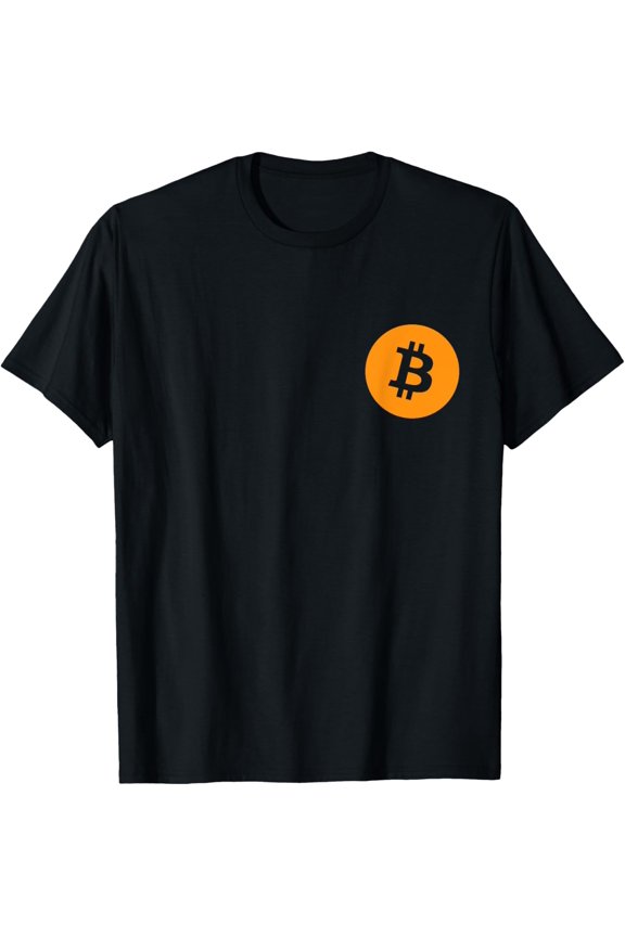 Crypto Currency BTC Logo Blockchain Miners Bitcoin T-ShirtMen and women, White Black T-shirt, size: Extra large S-4XL