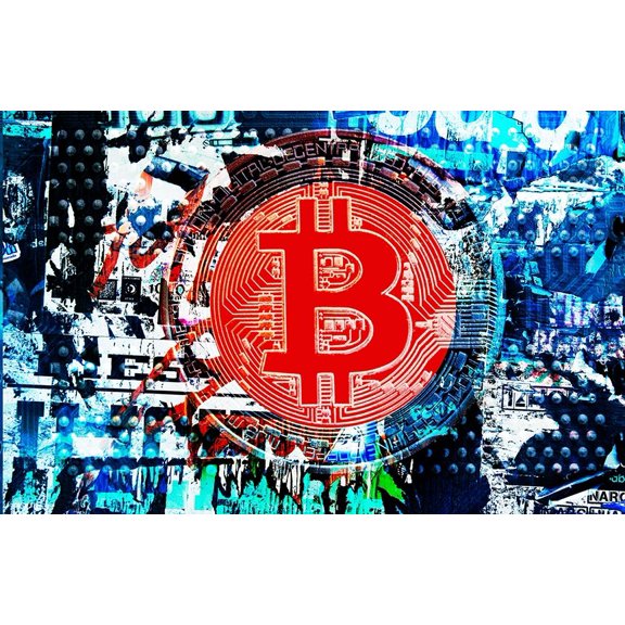 Crypto Currency Bitcoin Graffiti IV by Irena Orlov (15 x 24)