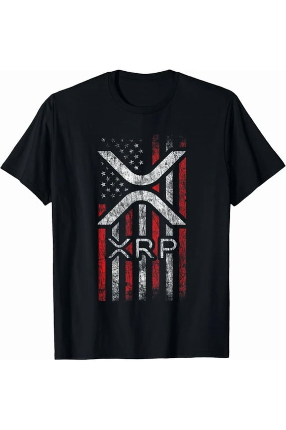 Crypto Currency - XRP Cryptocurrency - American Flag - XRP T-Shirt