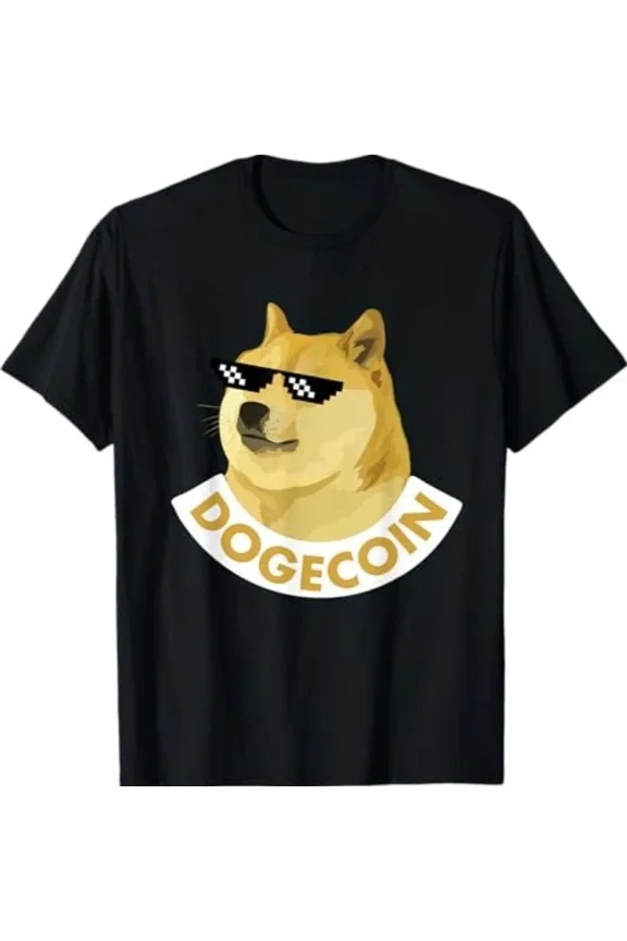 Crypto Dogecoin Cool Trendy Meme Currency Fan Graphic Unisex T-Shirt up to size 5XL