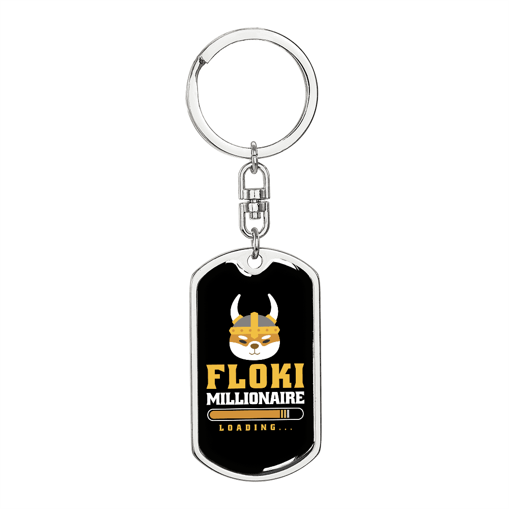 Crypto Floki Crypto Stainless Steel or 18k Gold Premium Swivel Dog Tag  Keychain - Walmart.com