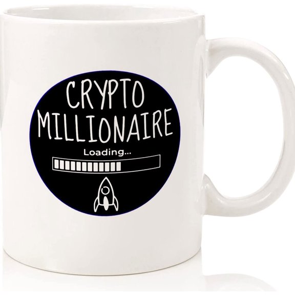 Crypto Millionaire Loading Mug, Crypto Gift, To The Moon, Crypto Trader Gifts, Crypto Trading Gift For Him, Men, Her, Cryptocurrency Trader, Ceramic Novelty Coffee Mugs 11oz, 15oz Mug, T