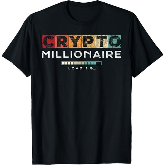 Crypto Millionaire Shirt | Vintage Bitcoin Crypto T-ShirtMen and women can wear, black T-shirts, gifts. Age: M,L，XL 2XL, 3XL, 327XL