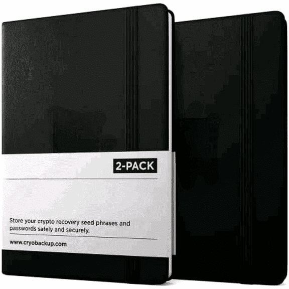 Crypto Seed Phrase Storage Notebook - Waterproof Bitcoin Recovery Phrase Crypto Password Keeper - 12 to 24 Word Cold Wallet Backup - Mnemonic Passphrase - Pocket Size 2-Pack$$Office