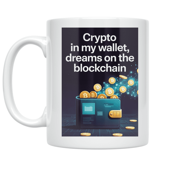 Crypto in My Wallet Dreams on the Blockchain - Crypto Enthusiast - 11 oz Ceramic Coffee Mug