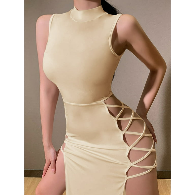 Cheap Sexy Sleeveless Bandage Dress For Women Club Party Backless