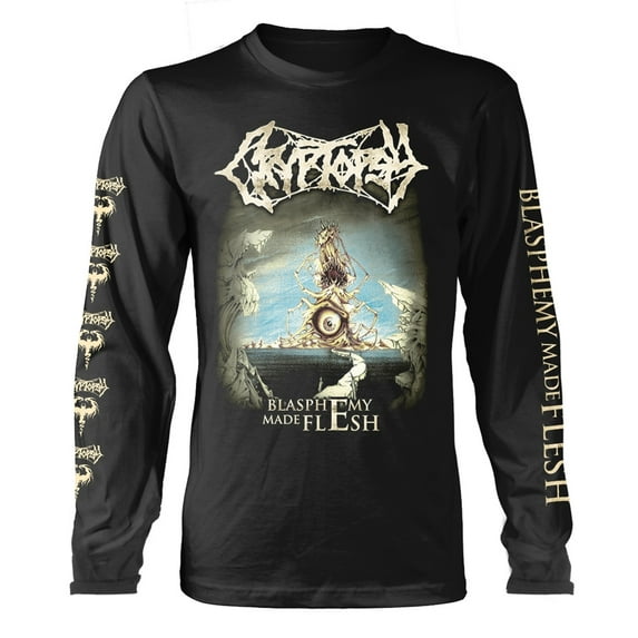 Cryptopsy T Shirt Blasphemy Made Flesh new Official Mens Black Long Sleeve