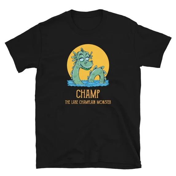 Cryptozoology Champ Lake Monster Retro Funny Graphic Unisex T-shirt