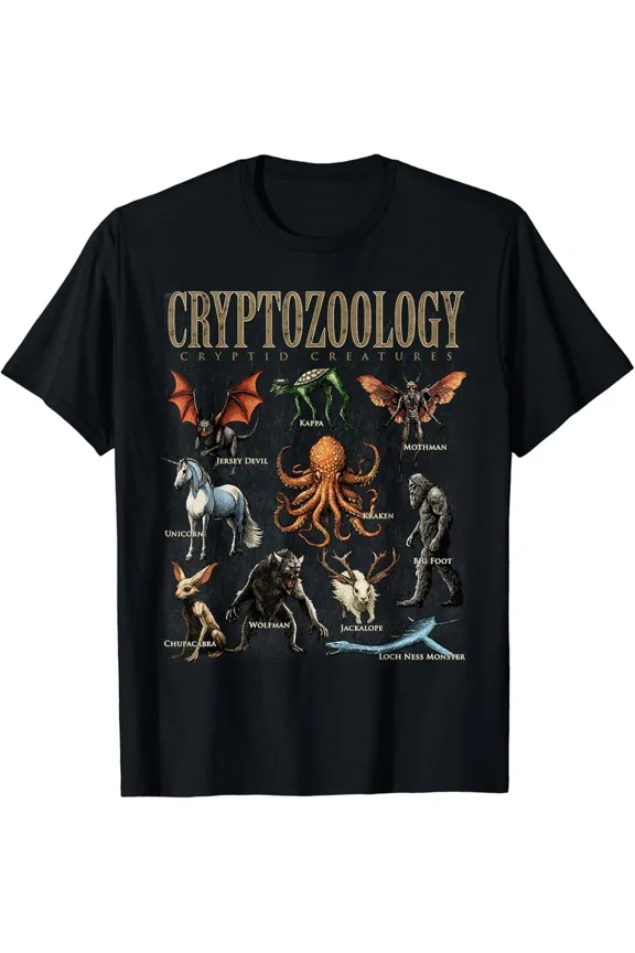 Cryptozoology Folklore Mythical Cryptid Creatures Gift Unisex T-Shirt, up to Size 5XL