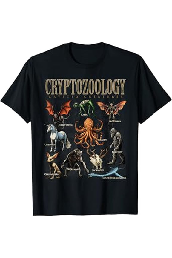 Cryptozoology Folklore Mythical Cryptid Creatures Monster T-Shirt Design Preview Only