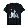 thumbnail image 1 of Cryptozoology Sasquatch Full Moon Yeti Cryptid Bigfoot Black T-Shirt, 1 of 5