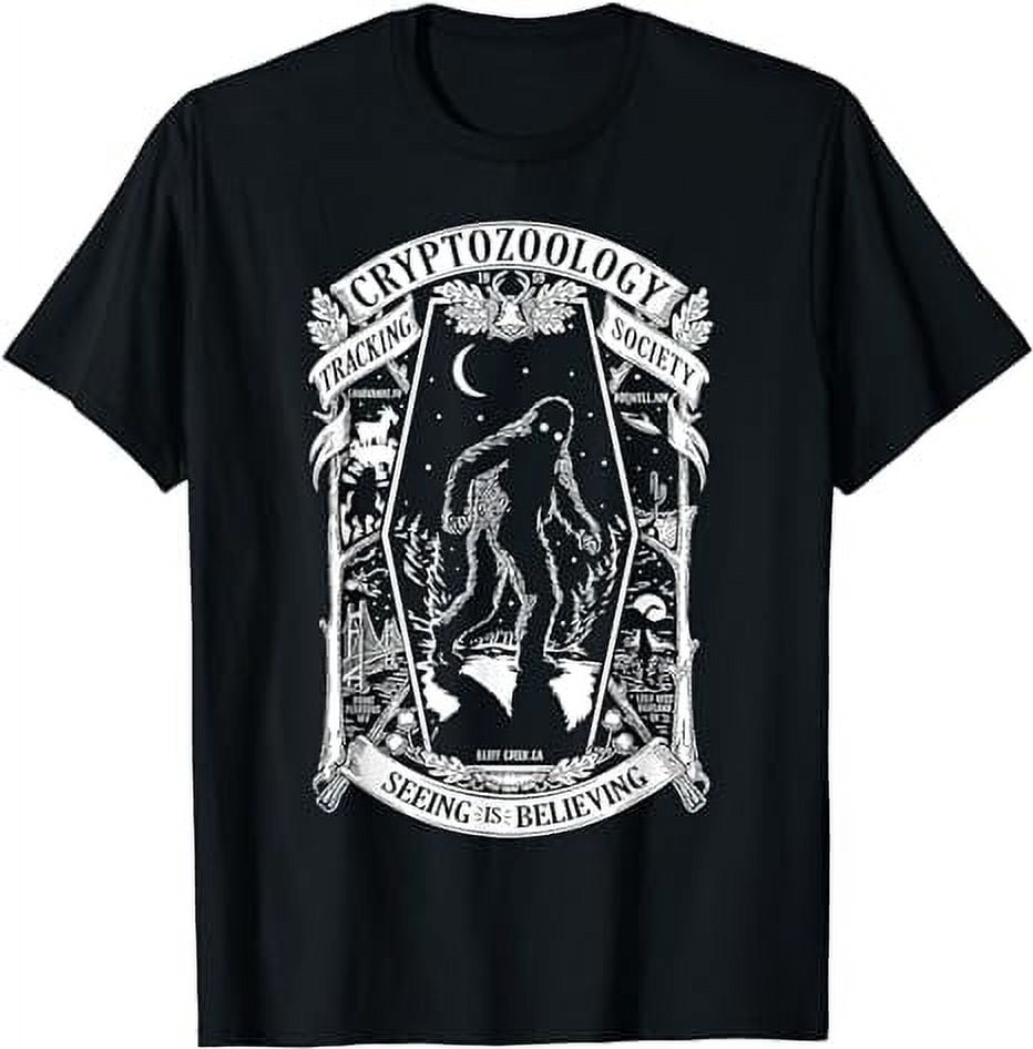 Cryptozoology Society Bigfoot Mothman Cryptid Loch Ness T-Shirt ...