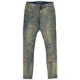 thumbnail image 1 of Crysp Denim Men's Distressed Rip Vintage Wash Paint Splatter Skinny Fit Jeans (28, Sand), 1 of 3
