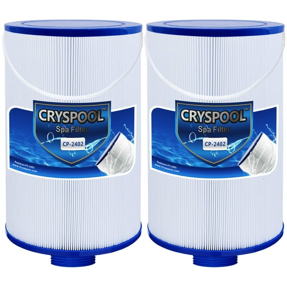 Cryspool MPT-Thread Spa Filter Replaces Watkins 303279(not 303263), FC-2402, Free Flow and Lifesmart Hot Tub Filter, 1 1/2" Finer Thread, 2 Pack