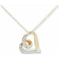 thumbnail image 1 of Crystal Open Heart Pendant Necklace in 18KT Gold over Sterling Silver, 18 Inch Chain, 1 of 1