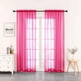 thumbnail image 1 of Crystal 2-Pack Sheer Rod Pocket WIndow Panel, Pink, 52x84 Inches, 1 of 5