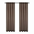 thumbnail image 1 of Crystal 2-Pack Sheer Rod Pocket Window Panel, Brown, 52x84 Inches, 1 of 6