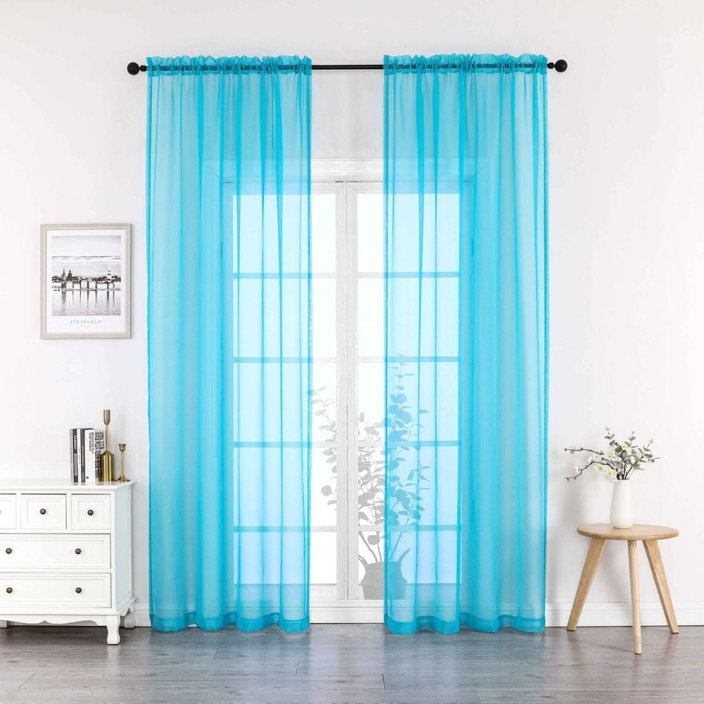 Crystal 2-Pack Sheer Rod Pocket Window Panel, Gray, 52x84 Inches ...