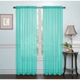 thumbnail image 1 of Crystal 2-Pack Sheer Rod Pocket Window Panel, Turquoise, 52x84 Inches, 1 of 1