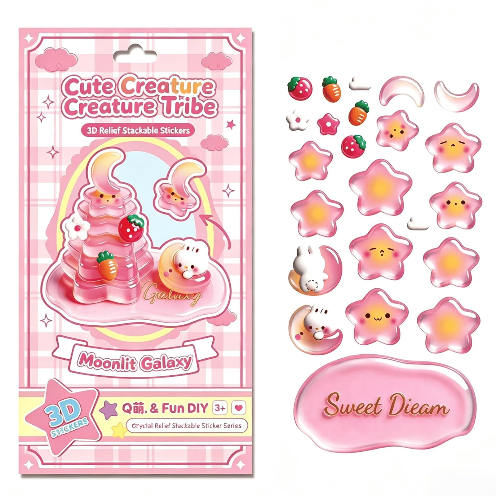 Stackable Stickers Crystal 3D Building Stickers – DIY Crystal 3D Stacking Stickers, Cute ...