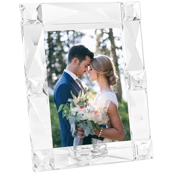 Crystal 5x7 Inch Picture Frame Sparkling for Home Decor, Wedding Frame Tabletop Display, Display Photo 5''x 7'', Comes with Gift Box$$Home Decor, Kitchen, & Other