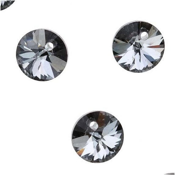 Crystal, #6428 Xilion Round Pendants 6mm, 12 Pieces, Crystal Silver Night