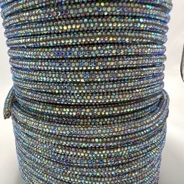 Stoned Crazy Crystal AB Corded Rhinestone Rope: By The Yard/4.5mm