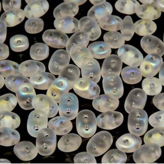 Crystal AB Matte Superduo Beads DU0500030-28771-TB