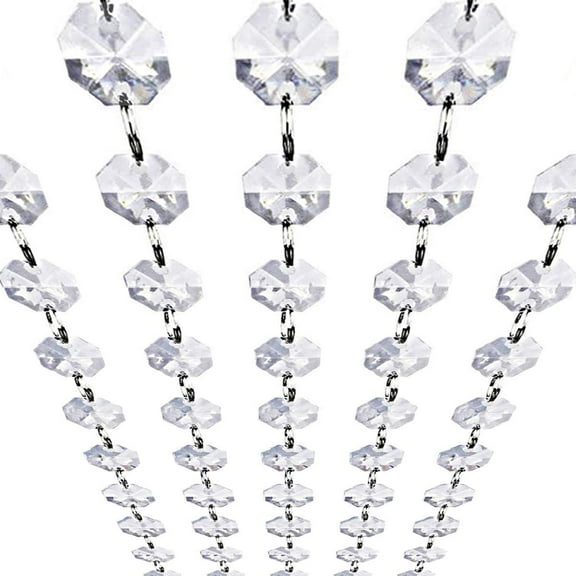 Crystal Acrylic Gems Bead Garland Strands, Hanging Clear Daimond Beads Chain Garlands for Manzanita Tree Centerpiece, Chandelier Bead Lamp Chain, Christmas/Wedding Party Decoration(10 PCS)