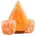 thumbnail image 1 of Crystal Allies Gallery: CA SLS-DROP-14cm-COMBO Natural Himalayan Drop Salt Lamp and 2 Piece Natural Candle Holder Combo, 1 of 2