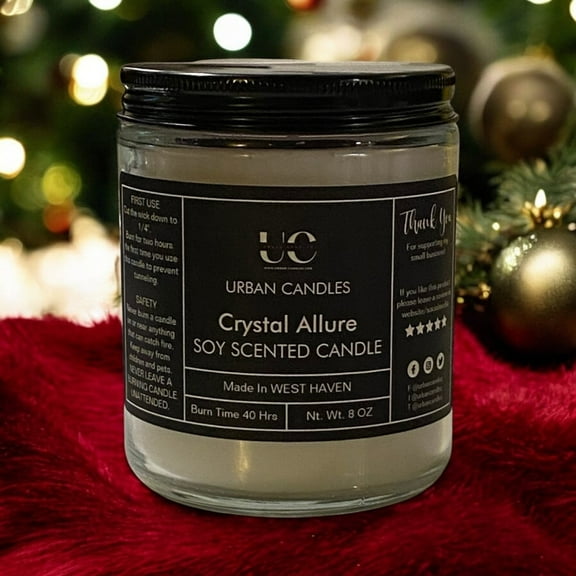 Crystal Allure Scented 8 oz Candle with 40 h Burn Time