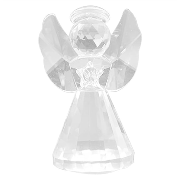 Crystal Angel Figurine Decor, Glass Guardian-Angel Statue Figurines Collectibles, Pretty Angel Ornament Gifts for Women